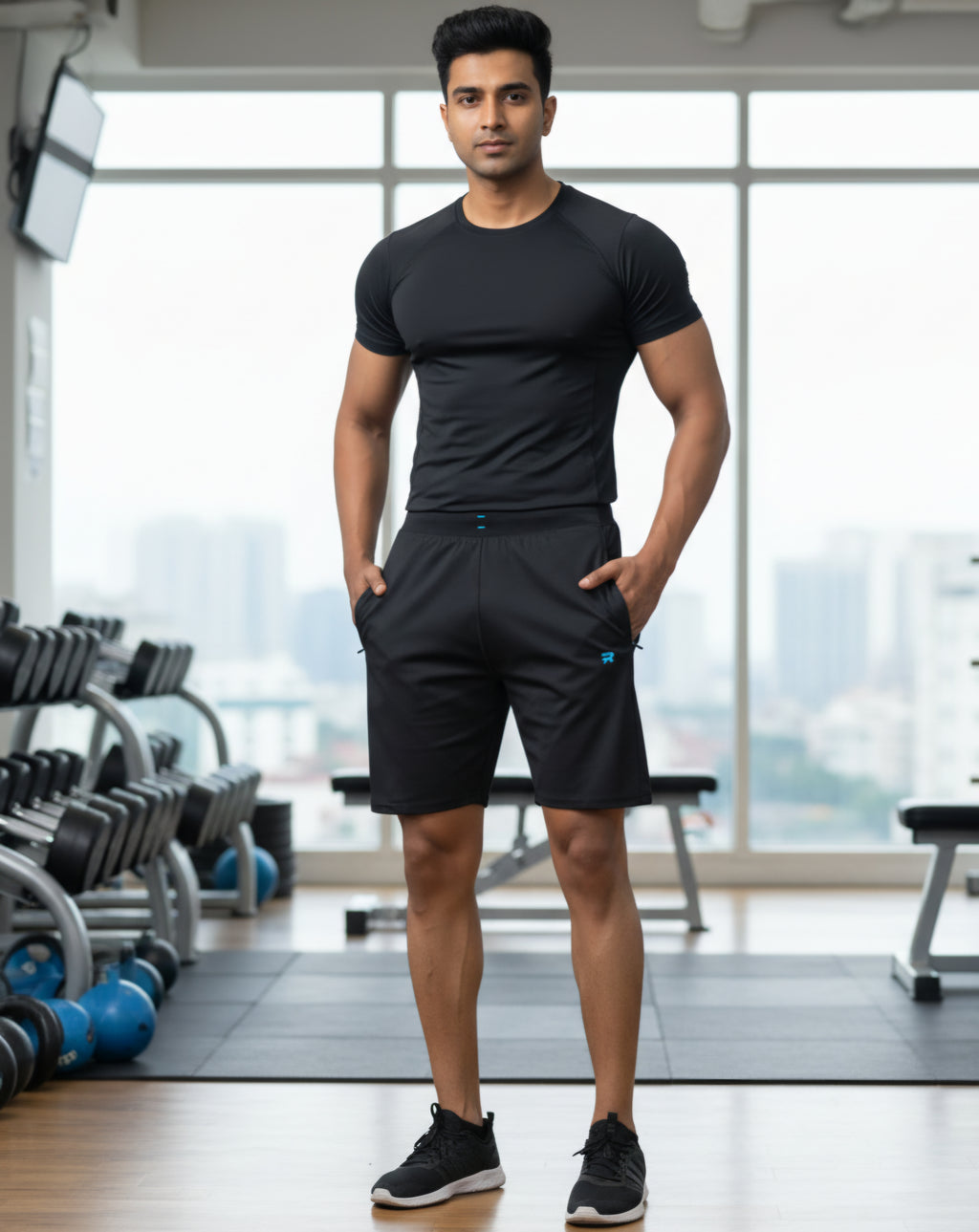HTW IMPORTED TAIWAN FABRIC SHORT PANT WITH FLAT WAISTBAND