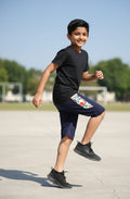 BOYS 4-WAY LYCRA SHORTS WITH SIDE SUBLIMATION PATTERN
