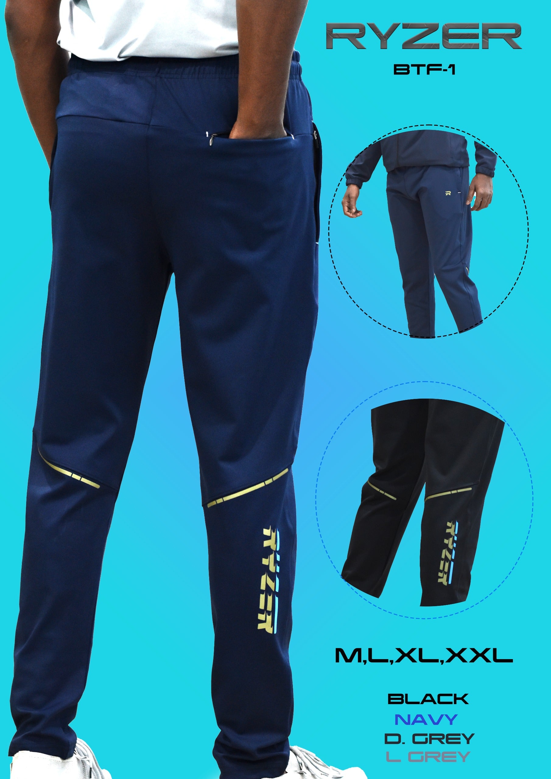 BTF-1 TAIWAN IMPORTED LYCRA LOWER WITH BACK ZIPPER AND REFLECTIVE DESIGN