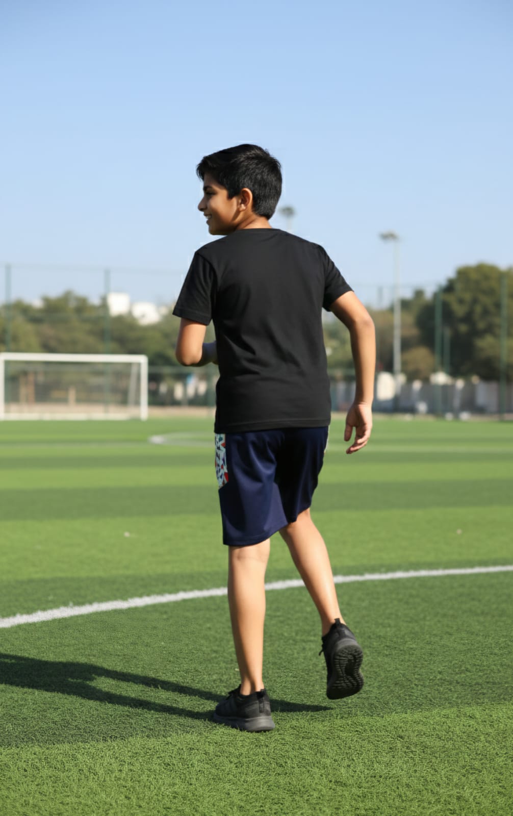 BOYS 4-WAY LYCRA SHORTS WITH SIDE SUBLIMATION PATTERN